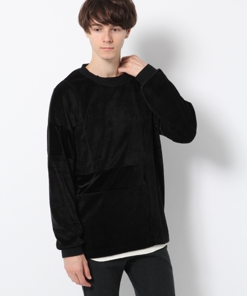 GLOBAL WORK（グローバルワーク）の「べロアキリカエTEE/771872（Tシャツ/カットソー・メンズ・ブラック/グリーン/ワインレッド・SMALL/MEDIUM/LARGE/X-LARGE）」の2枚目の写真