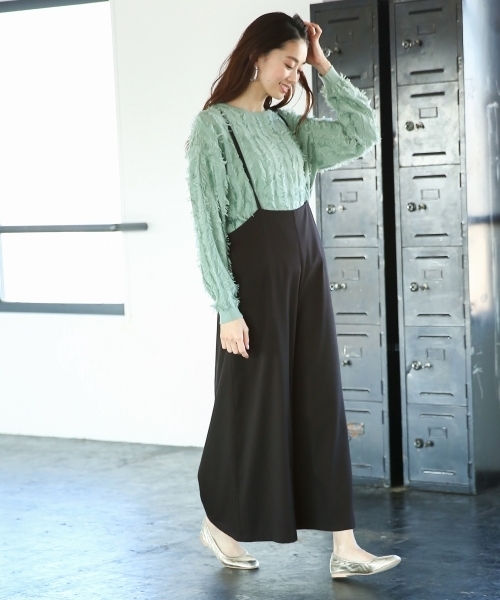 LEPSIM（レプシィム）の「TRハイウエストキャミワイドパンツ　778496（その他パンツ・レディース・ブラック/セージグリーン/ダークベージュ・LARGE/MEDIUM）」の2枚目の写真