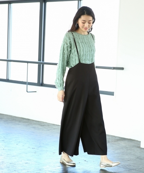 LEPSIM（レプシィム）の「TRハイウエストキャミワイドパンツ　778496（その他パンツ・レディース・ブラック/セージグリーン/ダークベージュ・LARGE/MEDIUM）」の6枚目の写真