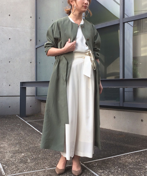 Liesse リエス の ウエスト絞りリボン付きコート その他アウター Wear