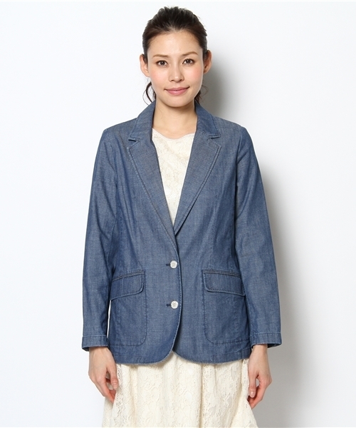Soareak(ソアリーク)の「デニムテーラードジャケット(テーラードジャケット・レディース・ブルー/ネイビー・SMALL)」の3枚目の写真