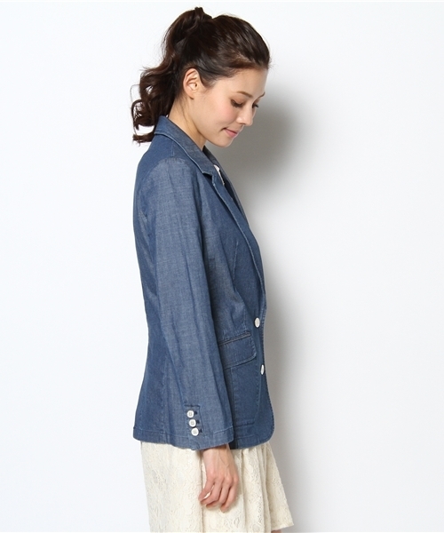 Soareak(ソアリーク)の「デニムテーラードジャケット(テーラードジャケット・レディース・ブルー/ネイビー・SMALL)」の4枚目の写真