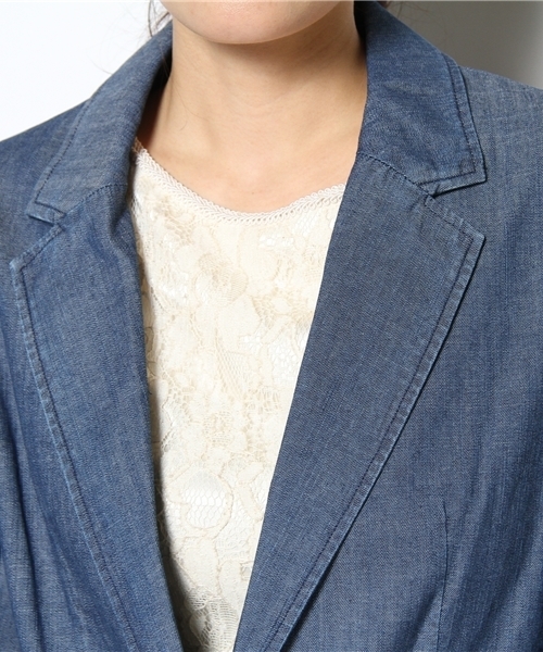 Soareak(ソアリーク)の「デニムテーラードジャケット(テーラードジャケット・レディース・ブルー/ネイビー・SMALL)」の7枚目の写真