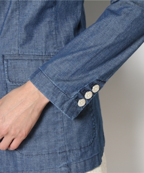 Soareak(ソアリーク)の「デニムテーラードジャケット(テーラードジャケット・レディース・ブルー/ネイビー・SMALL)」の8枚目の写真