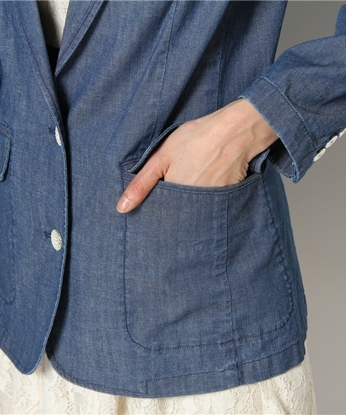 Soareak(ソアリーク)の「デニムテーラードジャケット(テーラードジャケット・レディース・ブルー/ネイビー・SMALL)」の9枚目の写真