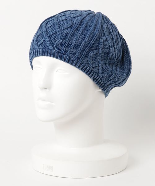 VENCEEXCHANGE（ヴァンスエクスチェンジ）の「デニム風ニットベレー帽（ハンチング/ベレー帽・レディース・ブラック/ブルー・FREE）」の4枚目の写真