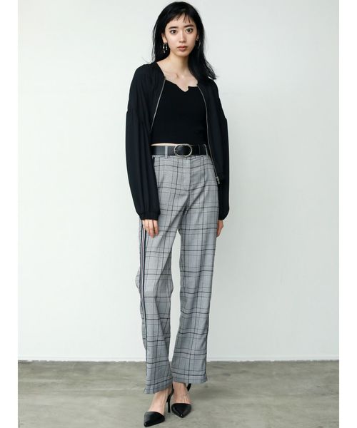 EMODA（エモダ）の「ラインジップオープンスリットパンツ（その他パンツ・レディース・グレー/レッド/カーキ・SMALL/MEDIUM）」の5枚目の写真