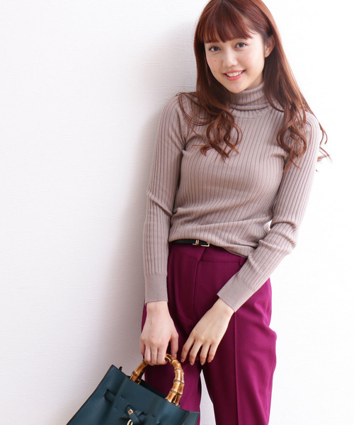 N.（N. Natural Beauty Basic）（エヌエヌナチュラルビューティーベーシック）の「◆≪ウールベーシックⅠ タートルネックニット≫（ニット/セーター・レディース・ブラック/ベージュ/ブラウン/ピンク/ブルー/グリーン/ホワイト・MEDIUM）」の19枚目の写真