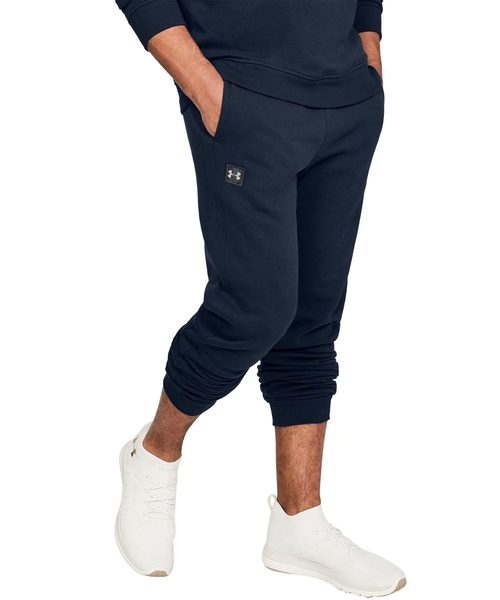 UNDER ARMOUR（アンダーアーマー）の「UAライバルフリースジョガー(ライフスタイル/ロングパンツ/MEN)[1320740]【セットアップ対応商品】（スウェットパンツ・メンズ・ヘザーチャコール/ダークインディゴブルー/ブラック/ライトグレー/カーキ・LG/SM/XL/XXL/MD）」の5枚目の写真