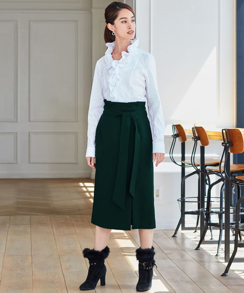 NARACAMICIE（ナラカミーチェ）の「ロングタイトスカート（スカート・レディース・グレー/オレンジ/グリーン・SMALL/MEDIUM/LARGE）」の3枚目の写真