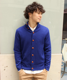 EDIFICE | ◇レザー釦ハイネックカーディガン(カーディガン/ボレロ)