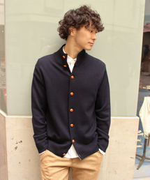 EDIFICE | ◇レザー釦ハイネックカーディガン(カーディガン/ボレロ)