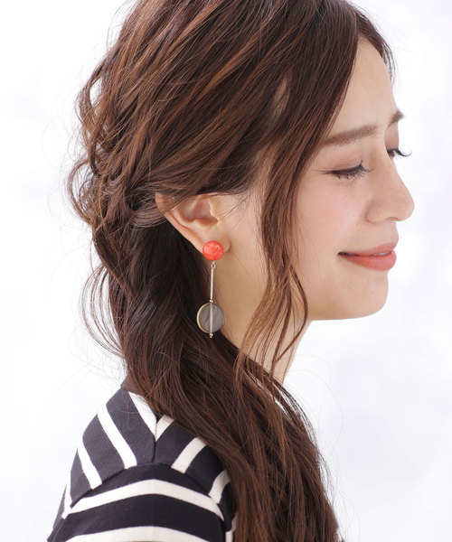 nano・universe(ナノユニバース)の「【WEB限定】カラーパーツコンビピアス(ピアス(両耳用))」|レッド
