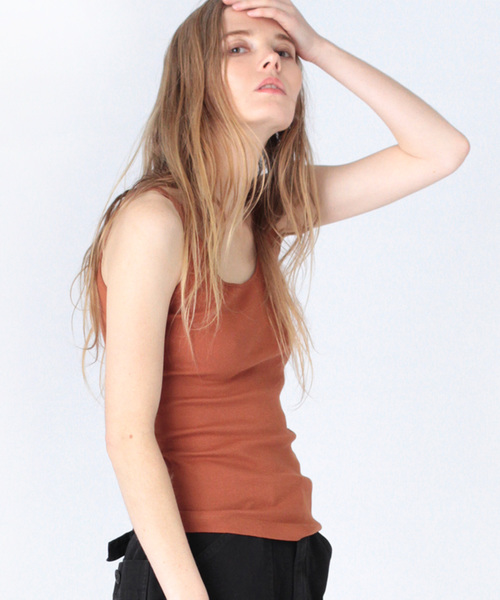 RNA-N（アールエヌエーエヌ）の「M1148 コットンフライスロングタンクトップ（タンクトップ・レディース・ブラウン/オフホワイト/スミクロ/キナリ・MEDIUM）」の11枚目の写真