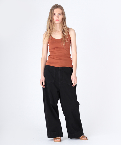 RNA-N（アールエヌエーエヌ）の「M1148 コットンフライスロングタンクトップ（タンクトップ・レディース・ブラウン/オフホワイト/スミクロ/キナリ・MEDIUM）」の15枚目の写真