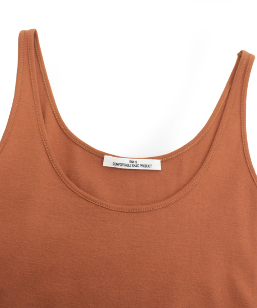 RNA-N（アールエヌエーエヌ）の「M1148 コットンフライスロングタンクトップ（タンクトップ・レディース・ブラウン/オフホワイト/スミクロ/キナリ・MEDIUM）」の5枚目の写真