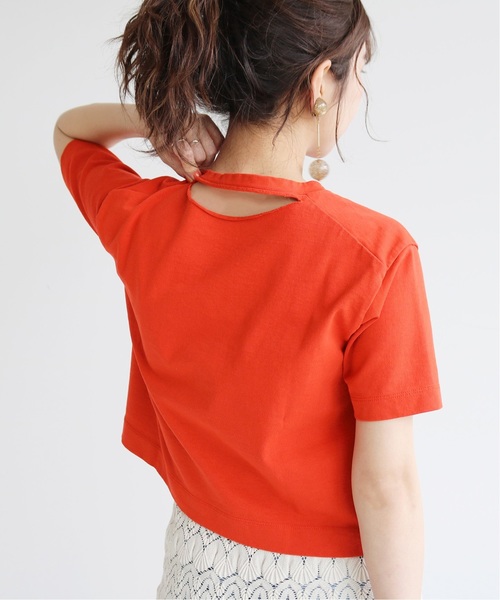 SLOBE citron.(スローブシトロン)の「SLOBE citron. クロップドTシャツ◆(Tシャツ/カットソー・レディース・ホワイト/チャコールグレー/オレンジ・FREE)」の3枚目の写真