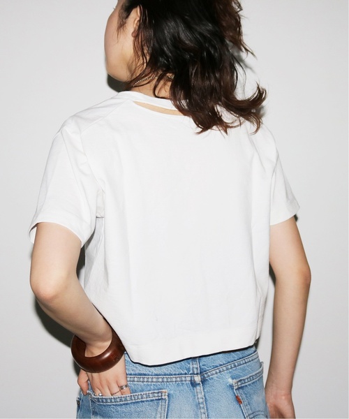 SLOBE citron.(スローブシトロン)の「SLOBE citron. クロップドTシャツ◆(Tシャツ/カットソー・レディース・ホワイト/チャコールグレー/オレンジ・FREE)」の13枚目の写真