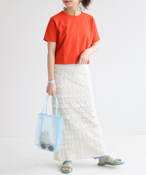 SLOBE citron.(スローブシトロン)の「SLOBE citron. クロップドTシャツ◆(Tシャツ/カットソー・レディース・ホワイト/チャコールグレー/オレンジ・FREE)」の17枚目の写真