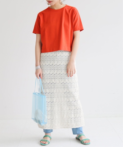 SLOBE citron.(スローブシトロン)の「SLOBE citron. クロップドTシャツ◆(Tシャツ/カットソー・レディース・ホワイト/チャコールグレー/オレンジ・FREE)」の19枚目の写真