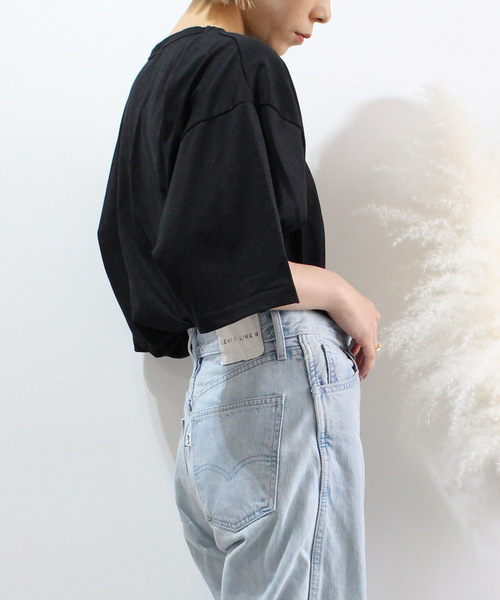 c.u.l（シーユーエル）の「【c.u.l】ビッグシルエット ルーズTシャツ chw786（Tシャツ/カットソー・レディース・ブラック/ベージュ/チャコールグレー/ホワイト・M）」の6枚目の写真