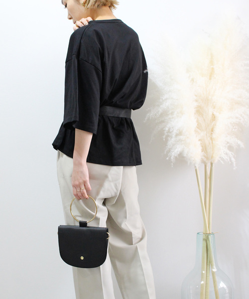 c.u.l（シーユーエル）の「【c.u.l】ビッグシルエット ルーズTシャツ chw786（Tシャツ/カットソー・レディース・ブラック/ベージュ/チャコールグレー/ホワイト・M）」の8枚目の写真