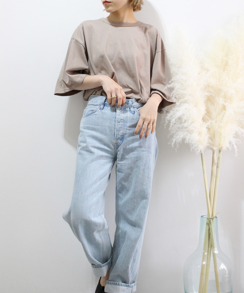 c.u.l（シーユーエル）の「【c.u.l】ビッグシルエット ルーズTシャツ chw786（Tシャツ/カットソー・レディース・ブラック/ベージュ/チャコールグレー/ホワイト・M）」の9枚目の写真