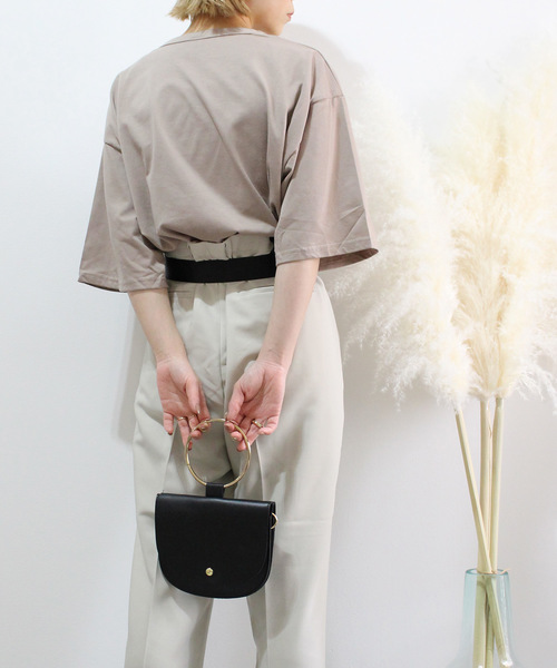 c.u.l（シーユーエル）の「【c.u.l】ビッグシルエット ルーズTシャツ chw786（Tシャツ/カットソー・レディース・ブラック/ベージュ/チャコールグレー/ホワイト・M）」の12枚目の写真