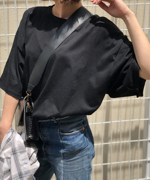 c.u.l（シーユーエル）の「【c.u.l】ビッグシルエット ルーズTシャツ chw786（Tシャツ/カットソー・レディース・ブラック/ベージュ/チャコールグレー/ホワイト・M）」の19枚目の写真