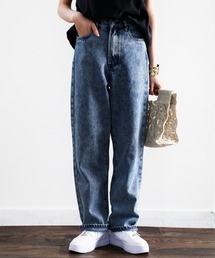 classicalelf | ハイウエストストレートデニムセミワイドパンツ(フルレングス)(デニムパンツ)