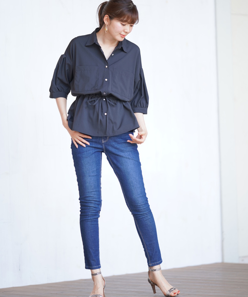 rps（アールピーエス）の「ウエストリボン多ボタンダブルポケットブラウス（シャツ/ブラウス・レディース・アイボリー/ブラック/ベージュ・M）」の8枚目の写真