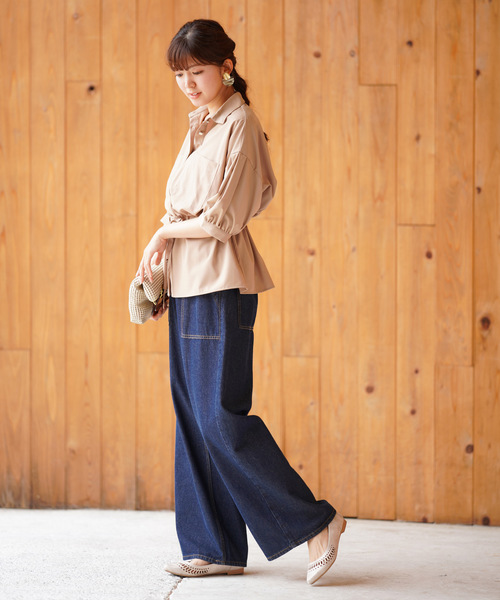 rps（アールピーエス）の「ウエストリボン多ボタンダブルポケットブラウス（シャツ/ブラウス・レディース・アイボリー/ブラック/ベージュ・M）」の10枚目の写真