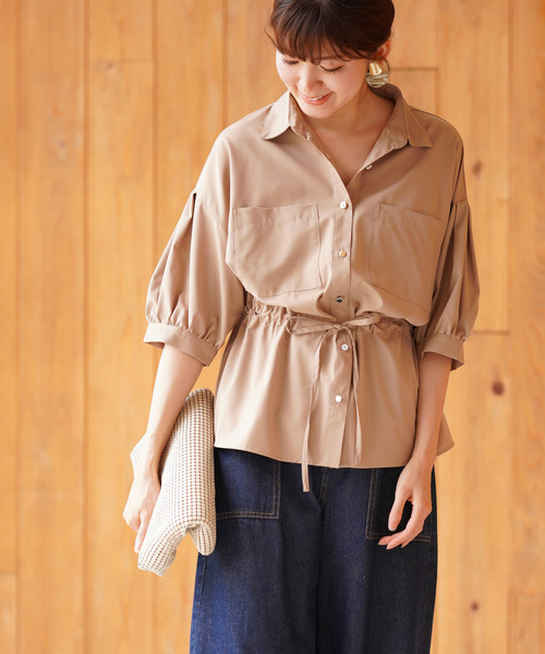 rps（アールピーエス）の「ウエストリボン多ボタンダブルポケットブラウス（シャツ/ブラウス・レディース・アイボリー/ブラック/ベージュ・M）」の11枚目の写真