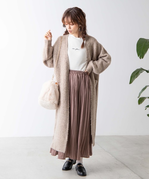 WEGO（ウィゴー）の「WEGO/べっ甲ハンドルファーショルダートートバッグ（トートバッグ・レディース・ベージュ/ホワイト系その他/グリーン系その他・FREE）」の14枚目の写真