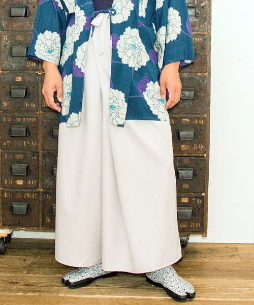 カヤ(カヤ)の「【カヤ】袴見立てメンズワイドパンツ(その他パンツ・メンズ・ブラック/ベージュ/パープル/ネイビー・FREE)」の3枚目の写真