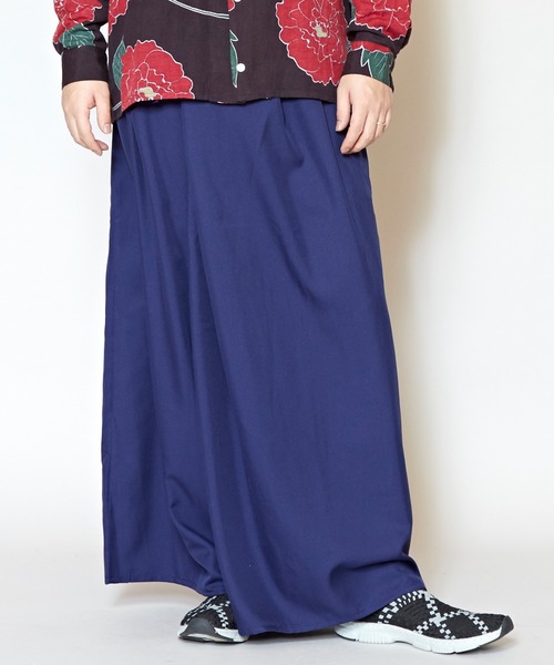 カヤ(カヤ)の「【カヤ】袴見立てメンズワイドパンツ(その他パンツ・メンズ・ブラック/ベージュ/パープル/ネイビー・FREE)」の4枚目の写真