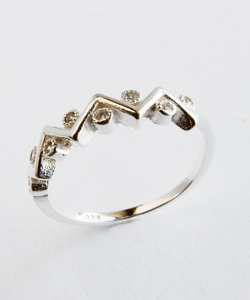 TONE SELECT GOODS(トーンセレクトグッズ)の「【925 SILVER ACC】ZIGZAG8StoneリングSV925(OG)(リング・レディース・シルバー・14号/19号)」の1枚目の写真