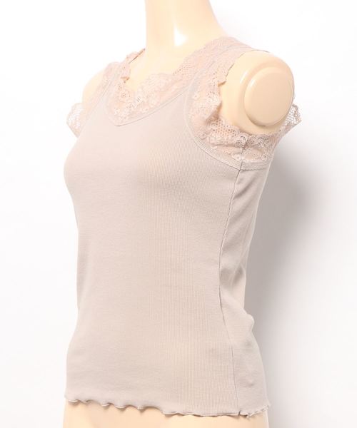 one after another NICE CLAUP(ワンアフターアナザーナイスクラップ)の「前後2Wayレースインナー(キャミソール・レディース・ベージュ/グリーン/アイボリー/モカ・FREE)」の6枚目の写真