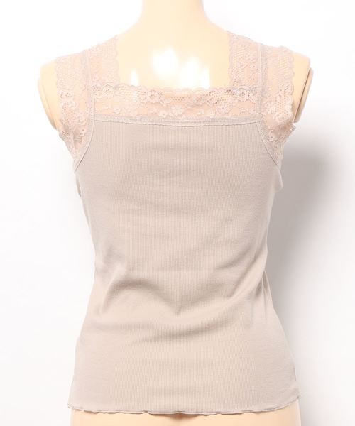 one after another NICE CLAUP(ワンアフターアナザーナイスクラップ)の「前後2Wayレースインナー(キャミソール・レディース・ベージュ/グリーン/アイボリー/モカ・FREE)」の7枚目の写真