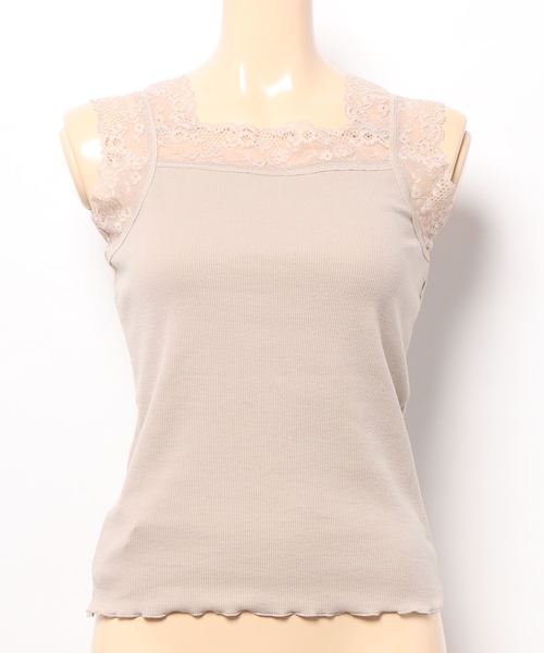 one after another NICE CLAUP(ワンアフターアナザーナイスクラップ)の「前後2Wayレースインナー(キャミソール・レディース・ベージュ/グリーン/アイボリー/モカ・FREE)」の5枚目の写真