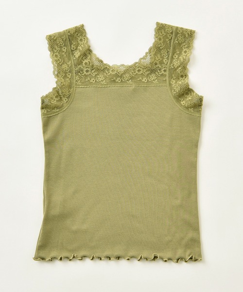 one after another NICE CLAUP(ワンアフターアナザーナイスクラップ)の「前後2Wayレースインナー(キャミソール・レディース・ベージュ/グリーン/アイボリー/モカ・FREE)」の8枚目の写真