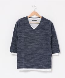 アンサンブルVネック7分袖Tシャツ