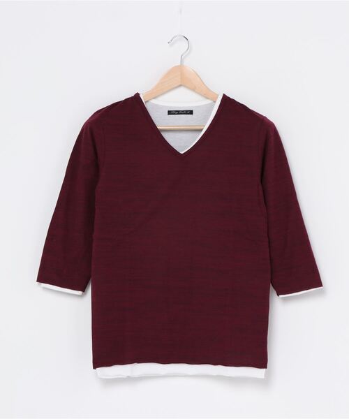 INNOCENT(イノセント)の「アンサンブルVネック7分袖Tシャツ(Tシャツ/カットソー・レディース・グレー/ホワイト/ネイビー/ブラック/ワインレッド・LARGE/X-LARGE/MEDIUM)」の5枚目の写真