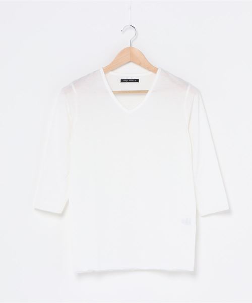 INNOCENT(イノセント)の「アンサンブルVネック7分袖Tシャツ(Tシャツ/カットソー・レディース・グレー/ホワイト/ネイビー/ブラック/ワインレッド・LARGE/X-LARGE/MEDIUM)」の7枚目の写真