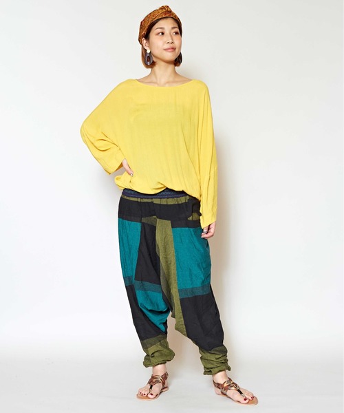 チャイハネ(チャイハネ)の「【チャイハネ】yul 旅するサルエルパンツ(ユニセックス)(その他パンツ・メンズ・レッド/カーキ/ブルー・FREE)」の13枚目の写真