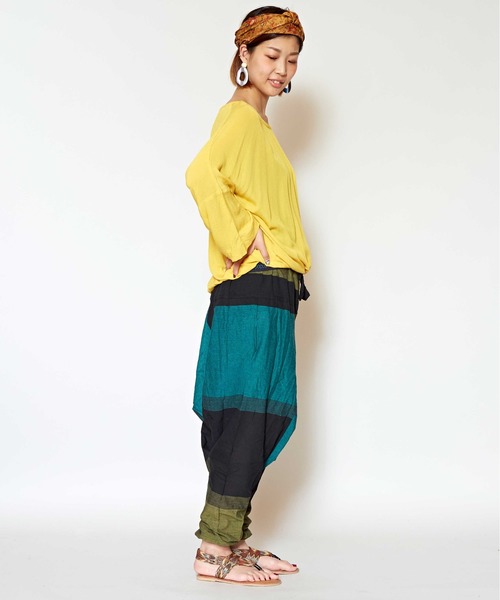 チャイハネ(チャイハネ)の「【チャイハネ】yul 旅するサルエルパンツ(ユニセックス)(その他パンツ・メンズ・レッド/カーキ/ブルー・FREE)」の14枚目の写真