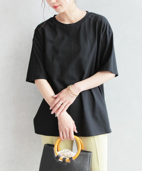 reca(レカ)の「リサイクルコットン サイドスリットTシャツ(Tシャツ/カットソー・レディース・オフホワイト/ブラック/ベージュ系その他・M)」の12枚目の写真