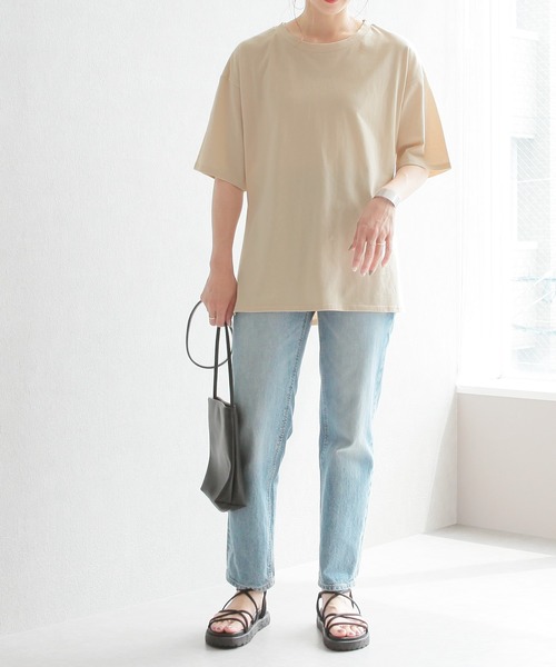reca(レカ)の「リサイクルコットン サイドスリットTシャツ(Tシャツ/カットソー・レディース・オフホワイト/ブラック/ベージュ系その他・M)」の18枚目の写真