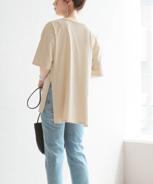 reca(レカ)の「リサイクルコットン サイドスリットTシャツ(Tシャツ/カットソー・レディース・オフホワイト/ブラック/ベージュ系その他・M)」の19枚目の写真