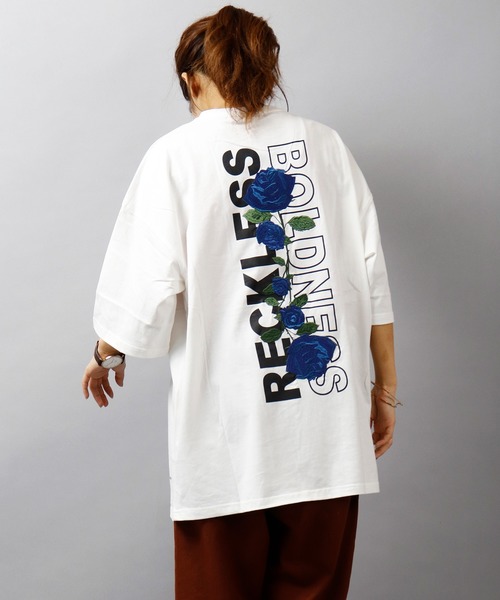 FUNALIVE（ファンアライブ）の「【RINGS】ルーズシルエット 半袖Tシャツ（Tシャツ/カットソー・メンズ・ホワイト/グリーン/ブラック系その他/グリーン系その他/ホワイト×ブルー/ブルー系その他/ブラック系その他2/サックスブルー/ベージュ/ブラック×ブルー/ホワイト×レッド/ブラック×レッド/ブラック・M/L）」の5枚目の写真
